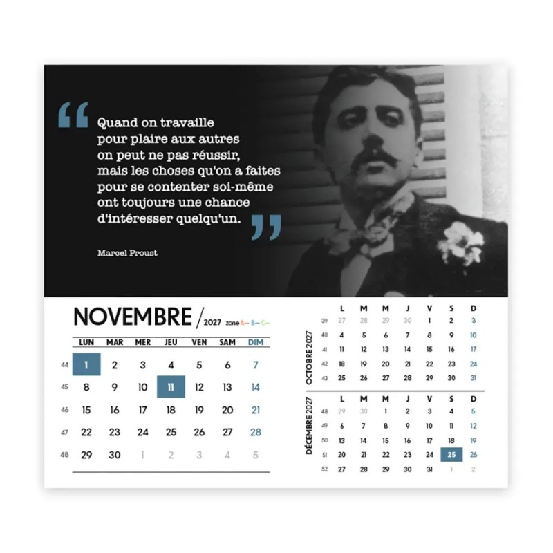 Calendrier chevalet intégral (15x18 cm) personnalisé - Citations 2