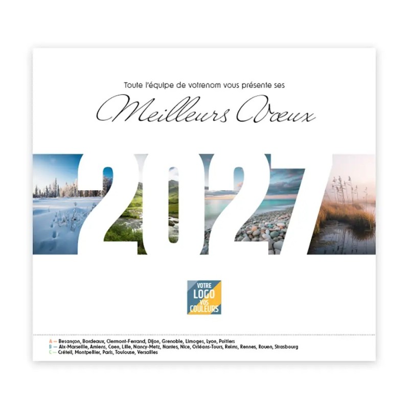 Calendrier chevalet intégral (15x18 cm) personnalisé - Nature