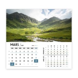Calendrier chevalet intégral (15x18 cm) personnalisé - Nature