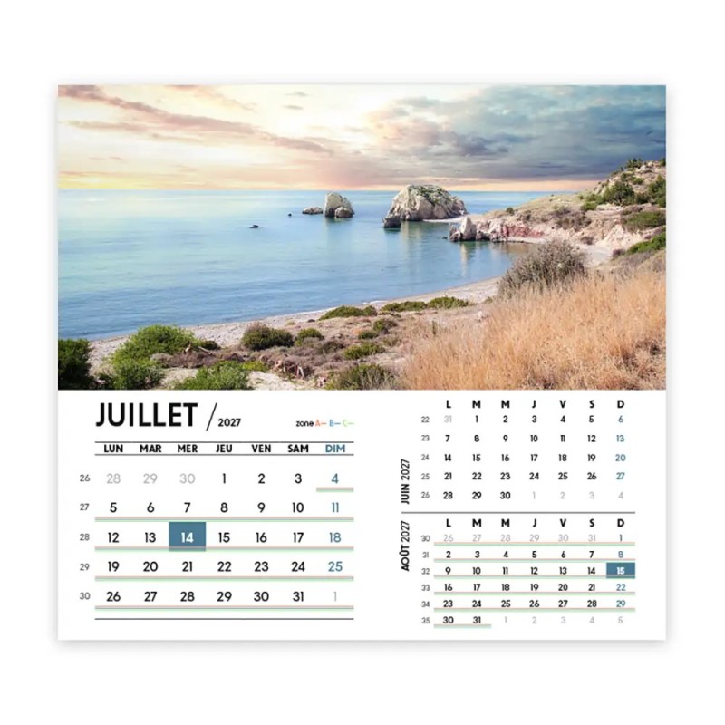 Calendrier chevalet intégral (15x18 cm) personnalisé - Nature