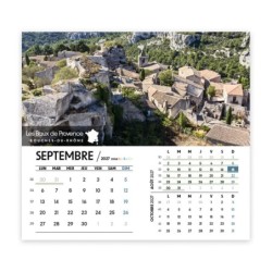 Calendrier chevalet intégral (15x18 cm) personnalisé - Villages de France