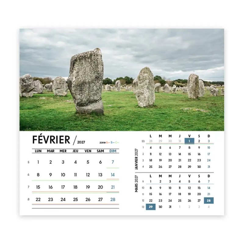 Calendrier chevalet intégral (15x18 cm) personnalisé - Littoral