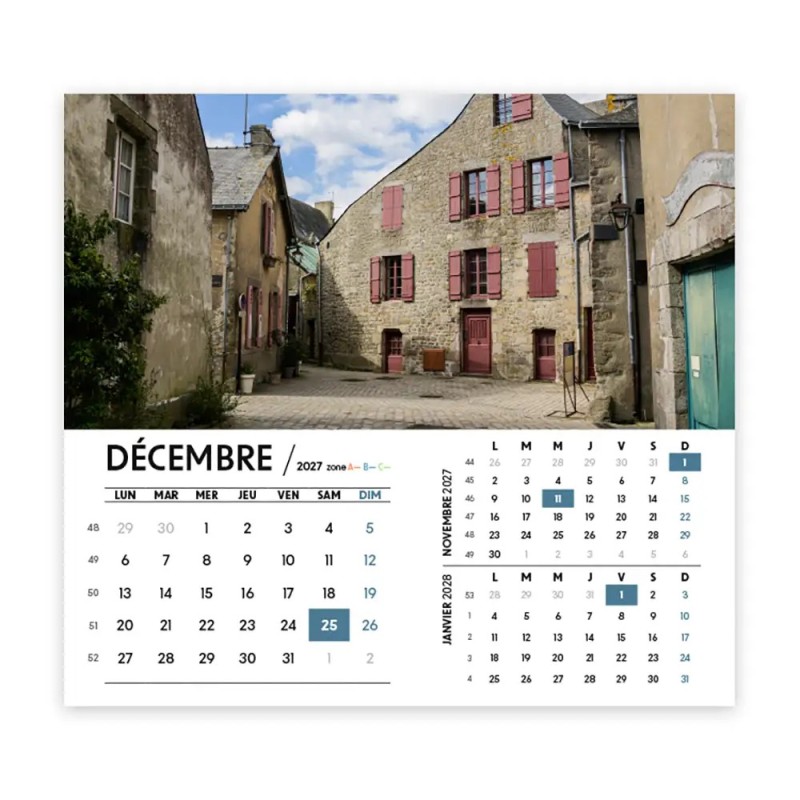 Calendrier chevalet intégral (15x18 cm) personnalisé - Littoral