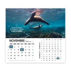 Calendrier chevalet intégral (15x18 cm) personnalisé - Océan