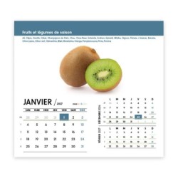 Calendrier chevalet intégral (15x18 cm) personnalisé - Fruits et légumes