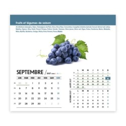 Calendrier chevalet intégral (15x18 cm) personnalisé - Fruits et légumes