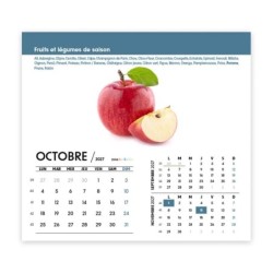 Calendrier chevalet intégral (15x18 cm) personnalisé - Fruits et légumes