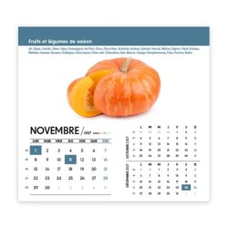 Calendrier chevalet intégral (15x18 cm) personnalisé - Fruits et légumes
