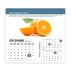 Calendrier chevalet intégral (15x18 cm) personnalisé - Fruits et légumes