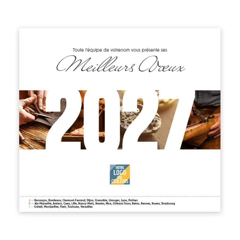 Calendrier chevalet intégral (15x18 cm) personnalisé - Artisans