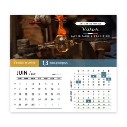 Calendrier chevalet intégral (15x18 cm) personnalisé - Artisans