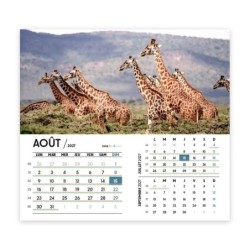 Calendrier chevalet intégral (15x18 cm) personnalisé - Faune