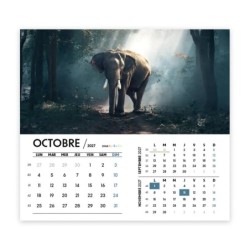 Calendrier chevalet intégral (15x18 cm) personnalisé - Faune