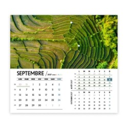 Calendrier chevalet intégral (15x18 cm) personnalisé - Vue du ciel