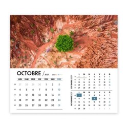 Calendrier chevalet intégral (15x18 cm) personnalisé - Vue du ciel
