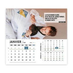 Calendrier chevalet intégral (15x18 cm) personnalisé - Logo intégré Valeurs du sport