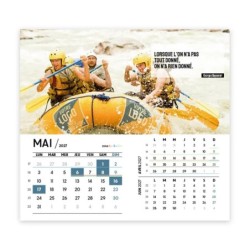 Calendrier chevalet intégral (15x18 cm) personnalisé - Logo intégré Valeurs du sport