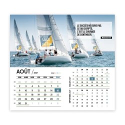 Calendrier chevalet intégral (15x18 cm) personnalisé - Logo intégré Valeurs du sport