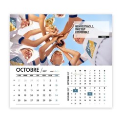 Calendrier chevalet intégral (15x18 cm) personnalisé - Logo intégré Valeurs du sport