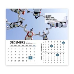 Calendrier chevalet intégral (15x18 cm) personnalisé - Logo intégré Valeurs du sport