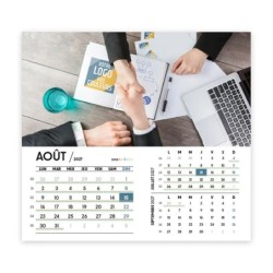 Calendrier chevalet intégral (15x18 cm) personnalisé - Logo intégré Réseau