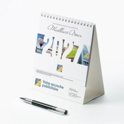 Calendrier chevalet intégral (15x18 cm) personnalisé - Logo intégré Giga
