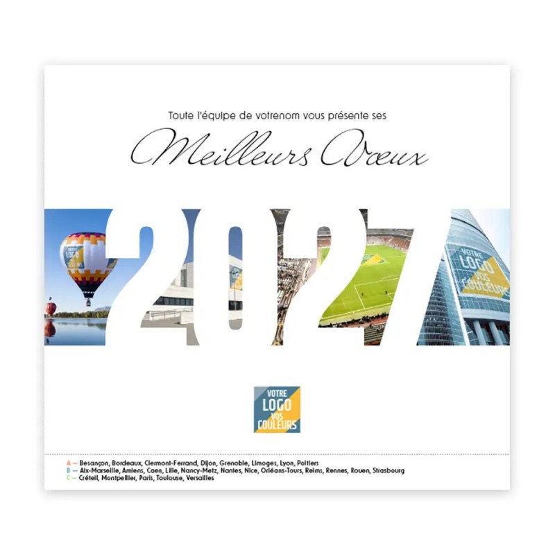 Calendrier chevalet intégral (15x18 cm) personnalisé - Logo intégré Giga