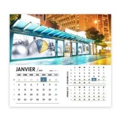 Calendrier chevalet intégral (15x18 cm) personnalisé - Logo intégré Giga