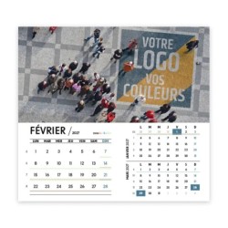 Calendrier chevalet intégral (15x18 cm) personnalisé - Logo intégré Giga