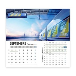 Calendrier chevalet intégral (15x18 cm) personnalisé - Logo intégré Giga