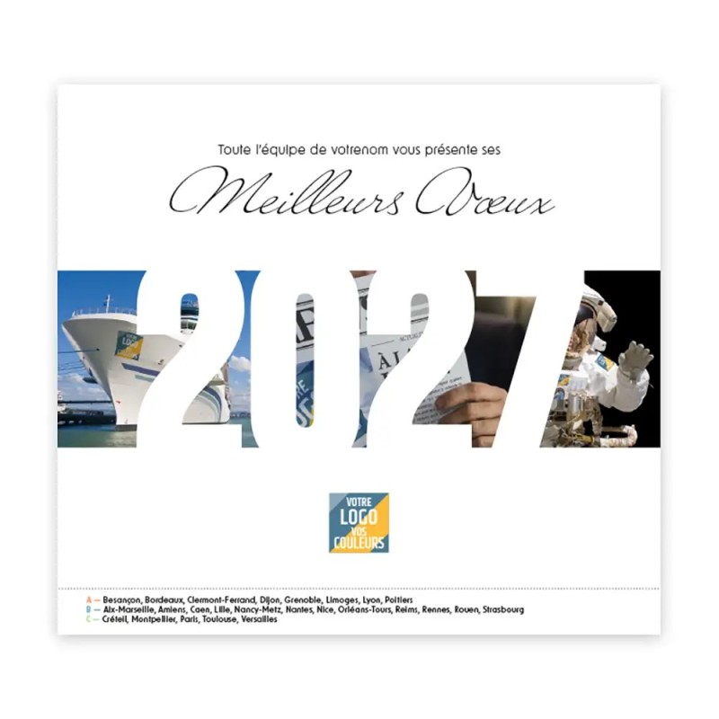 Calendrier chevalet intégral (15x18 cm) personnalisé - Logo intégré Visio
