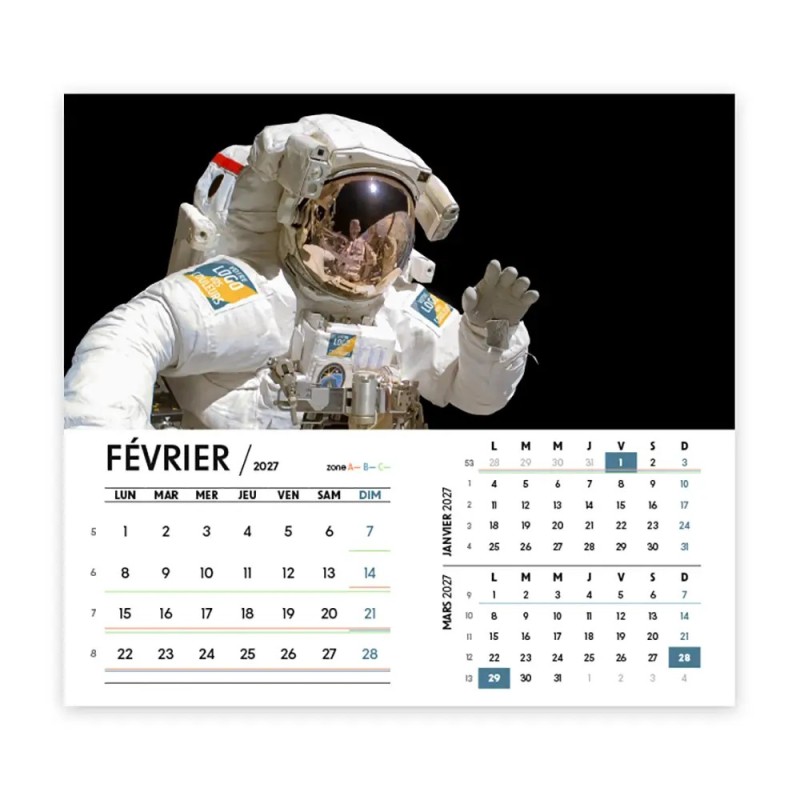 Calendrier chevalet intégral (15x18 cm) personnalisé - Logo intégré Visio