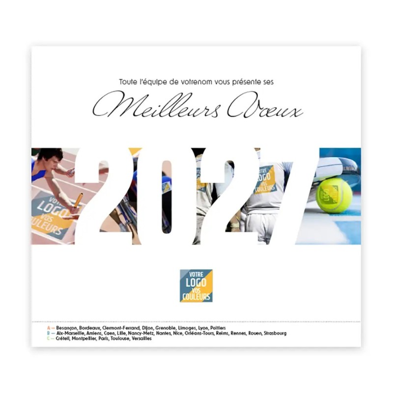 Calendrier chevalet intégral (15x18 cm) personnalisé - Logo intégré Performance