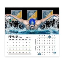 Calendrier chevalet intégral (15x18 cm) personnalisé - Logo intégré Performance