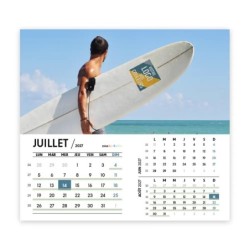 Calendrier chevalet intégral (15x18 cm) personnalisé - Logo intégré Voyage