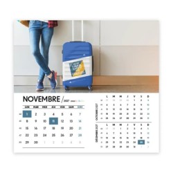 Calendrier chevalet intégral (15x18 cm) personnalisé - Logo intégré Voyage