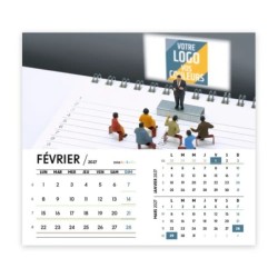 Calendrier chevalet intégral (15x18 cm) personnalisé - Logo intégré Miniature