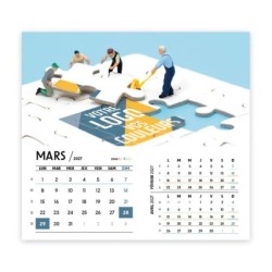 Calendrier chevalet intégral (15x18 cm) personnalisé - Logo intégré Miniature