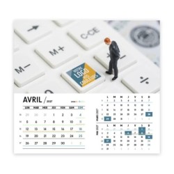 Calendrier chevalet intégral (15x18 cm) personnalisé - Logo intégré Miniature