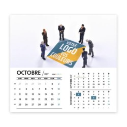 Calendrier chevalet intégral (15x18 cm) personnalisé - Logo intégré Miniature