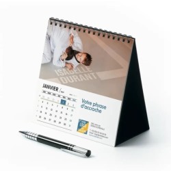 Calendrier chevalet carré (15x15 cm) personnalisé - nominatif Au nom du sport