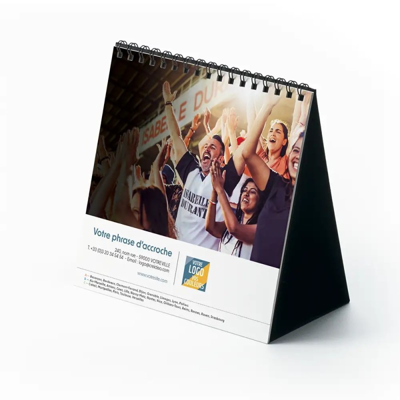 Calendrier chevalet carré (15x15 cm) personnalisé - nominatif Au nom du sport