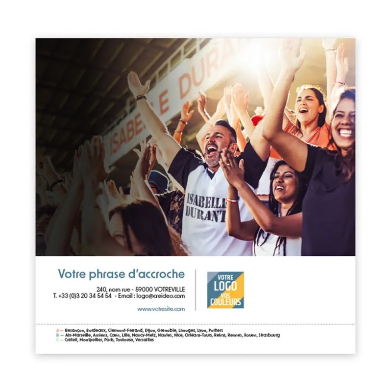 Calendrier chevalet carré (15x15 cm) personnalisé - nominatif Au nom du sport
