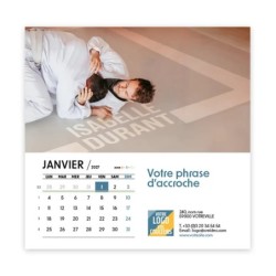 Calendrier chevalet carré (15x15 cm) personnalisé - nominatif Au nom du sport