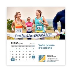 Calendrier chevalet carré (15x15 cm) personnalisé - nominatif Au nom du sport