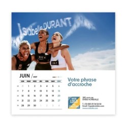 Calendrier chevalet carré (15x15 cm) personnalisé - nominatif Au nom du sport