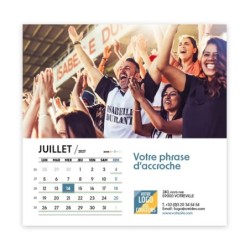 Calendrier chevalet carré (15x15 cm) personnalisé - nominatif Au nom du sport