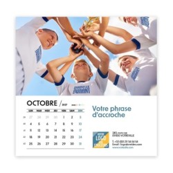 Calendrier chevalet carré (15x15 cm) personnalisé - nominatif Au nom du sport