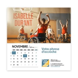 Calendrier chevalet carré (15x15 cm) personnalisé - nominatif Au nom du sport