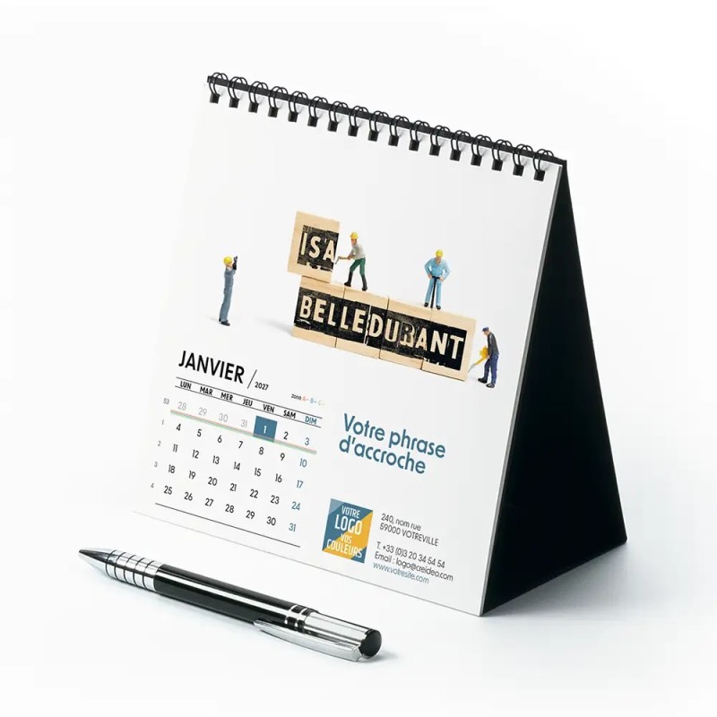 Calendrier chevalet carré (15x15 cm) personnalisé - nominatif Figurine
